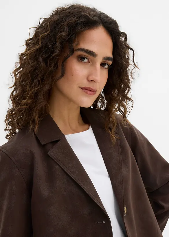Blazer av imitert semsket skinn, bonprix