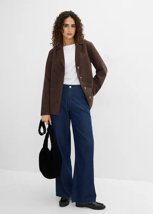 Blazer av imitert semsket skinn, bonprix