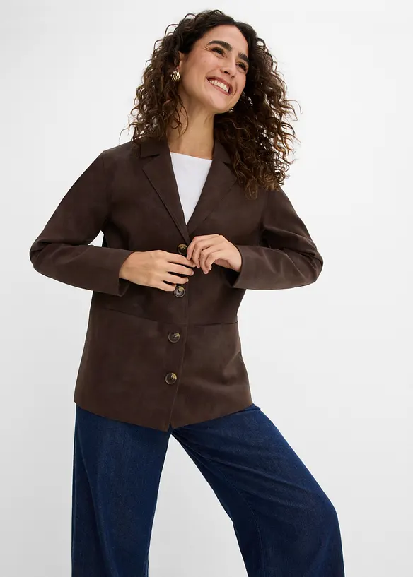 Blazer av imitert semsket skinn, bonprix