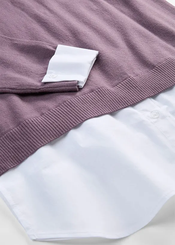 Oversized genser med blusedetaljer, bonprix