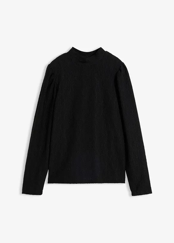 Trikotbluse med puffermer, bonprix