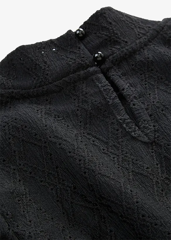 Trikotbluse med puffermer, bonprix