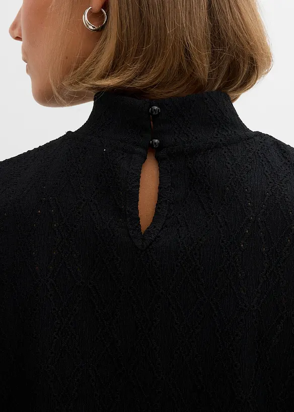 Trikotbluse med puffermer, bonprix