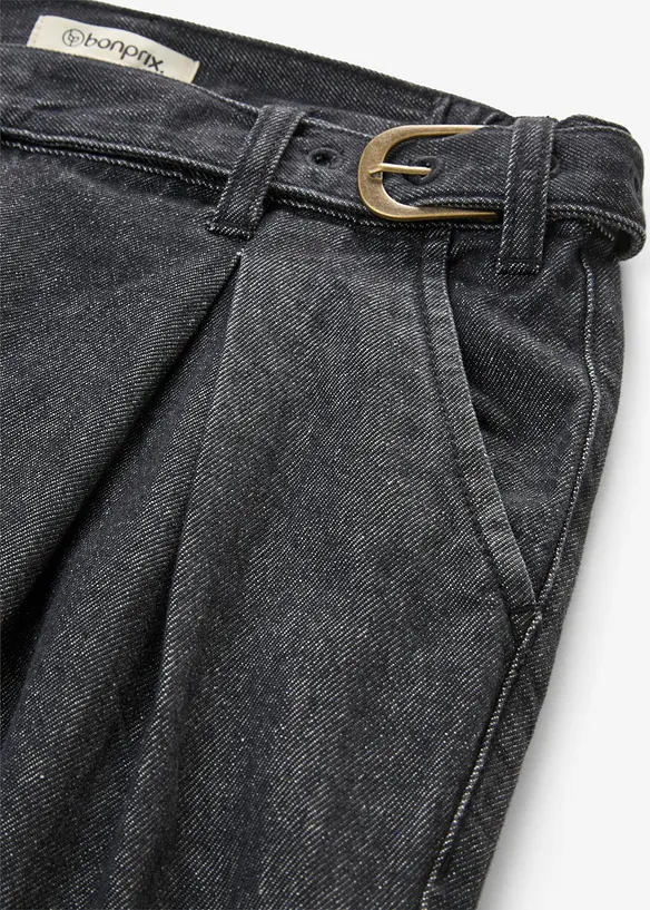 Wide leg jeans med legg, bonprix
