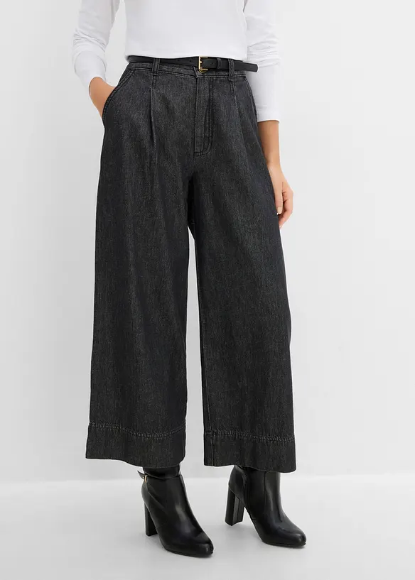Kortere wide leg jeans, bonprix