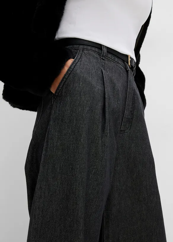 Kortere wide leg jeans, bonprix