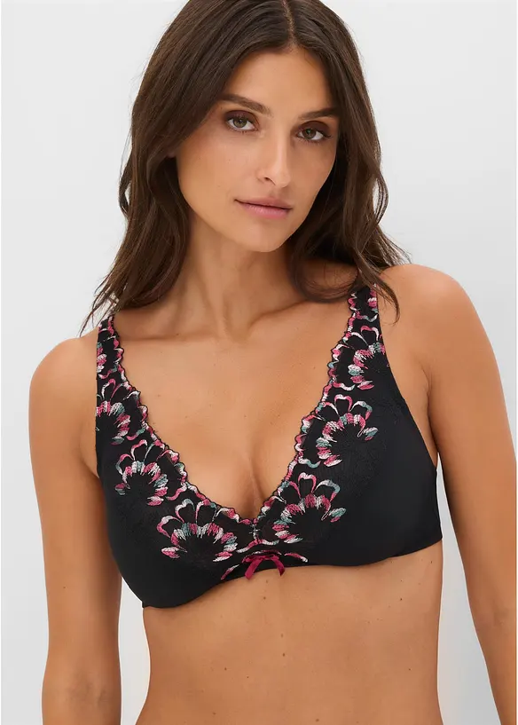 Bralette uten spiler med nydelig broderi, bonprix