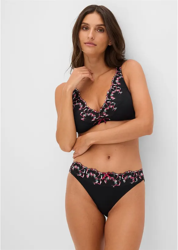 Bralette uten spiler med nydelig broderi, bonprix