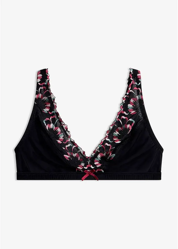 Bralette uten spiler med nydelig broderi, bonprix