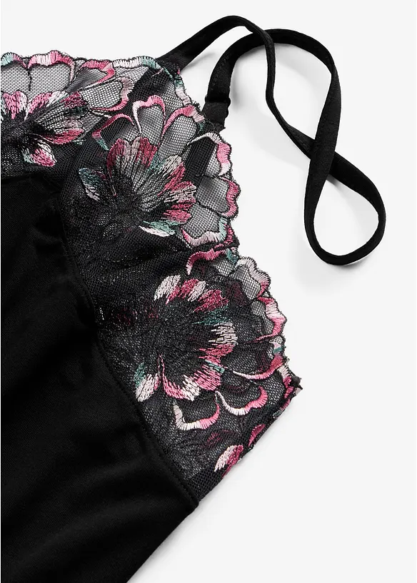 Neglisj&eacute; av myk viskose med delikat broderi, bonprix