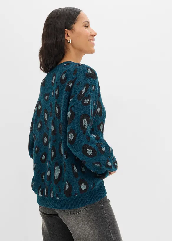 Cardigan med jacquardm&oslash;nster, bonprix