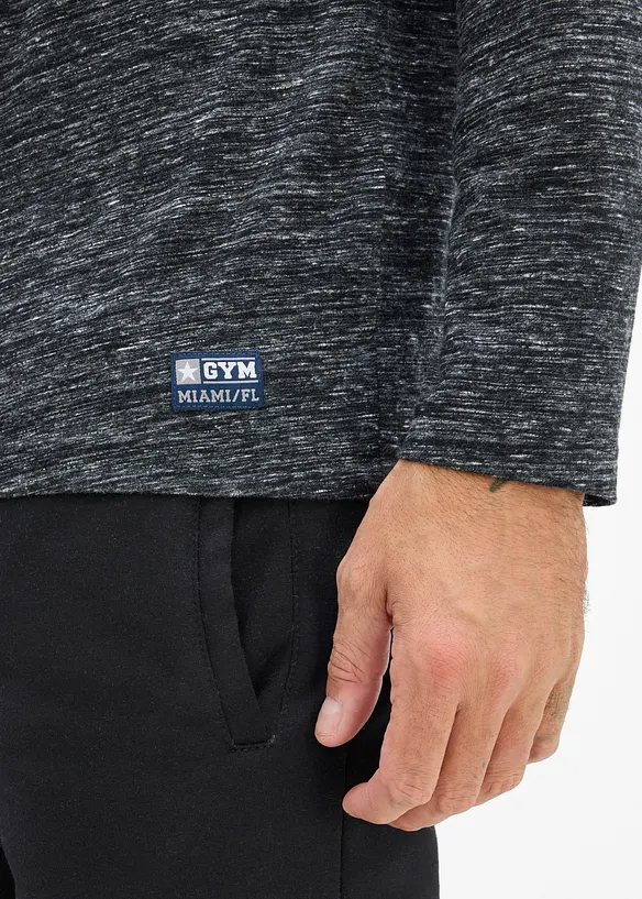 Melert, langermet overdel av bomullsmiks  (3-pack), bonprix