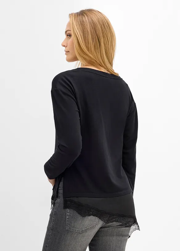 Mama topp med blonder, bonprix