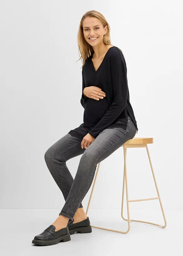 Mama topp med blonder, bonprix