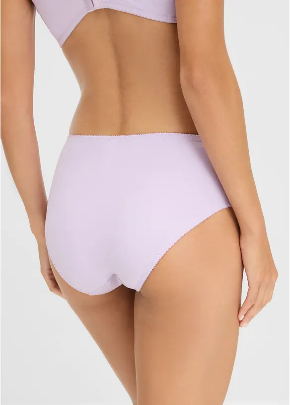 Truse med h&oslash;y midje og nydelige blonder (2-pack), bonprix