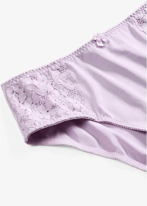 Truse med h&oslash;y midje og nydelige blonder (2-pack), bonprix