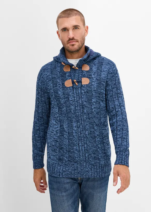 Grovstrikket hettegenser i regular fit, bonprix