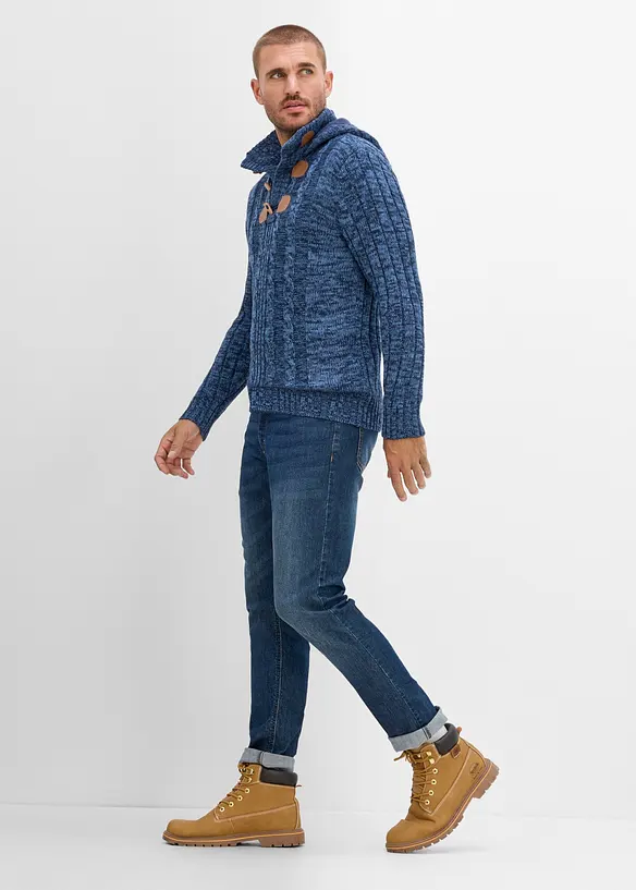 Grovstrikket hettegenser i regular fit, bonprix