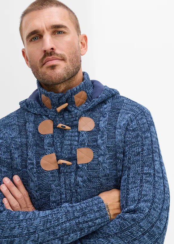 Grovstrikket hettegenser i regular fit, bonprix