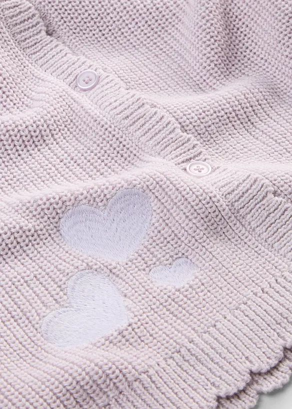 Grovstrikket cardigan i bomullsmiks, bonprix