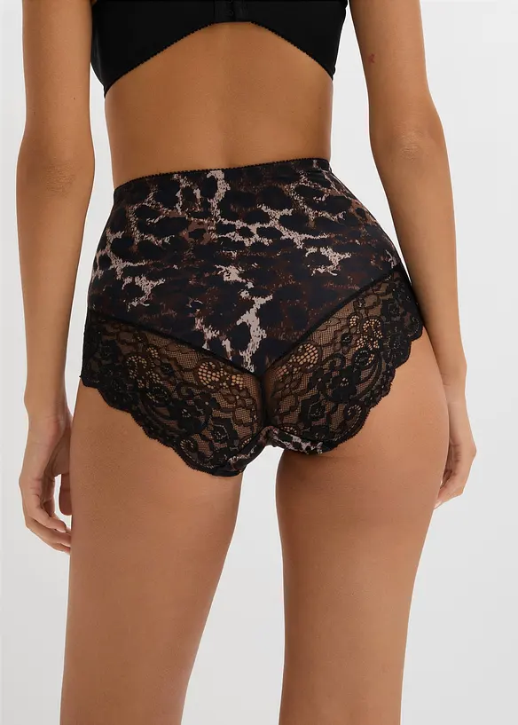 Medium shape truse med h&oslash;y midje og blonder, bonprix