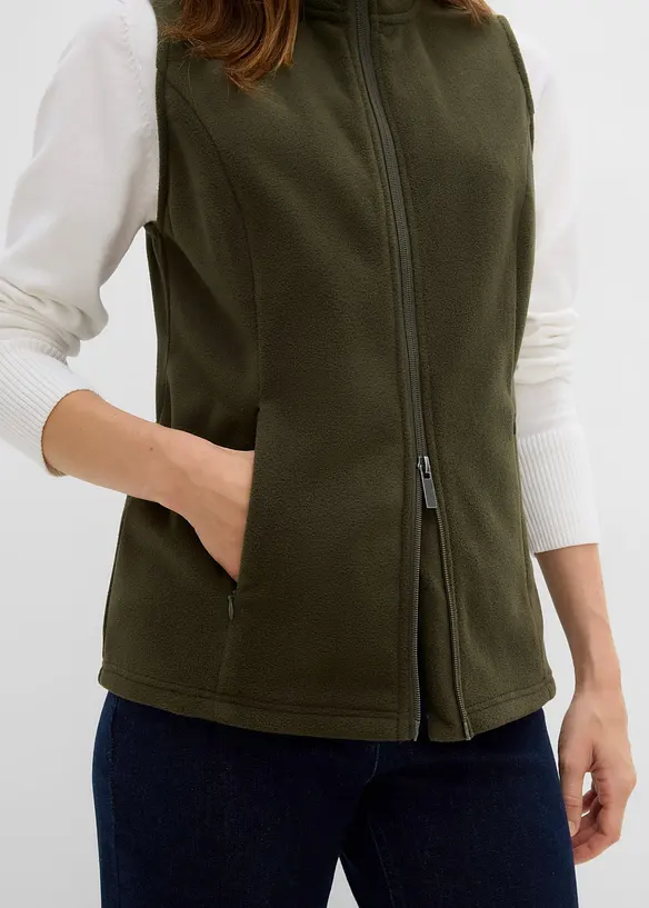 Fleecevest med lommer, bonprix
