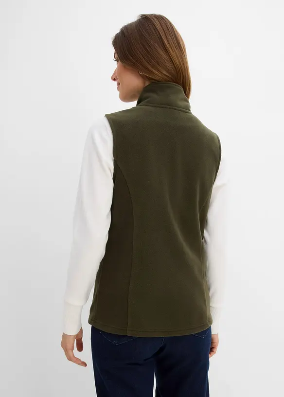 Fleecevest med lommer, bonprix