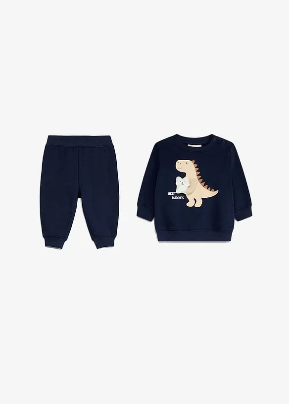 Sett med sweatshirt og bukse i 100% &oslash;kologisk bomull (2 deler), bonprix