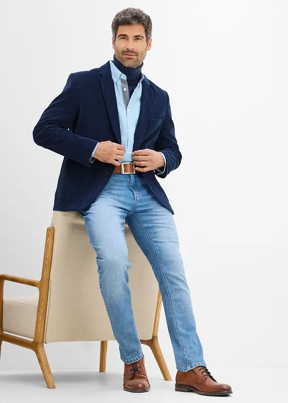Blazer i kordfl&oslash;yel med stretch og regular fit, bonprix