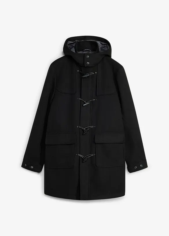 Varmende duffelcoat i ullstil, bonprix