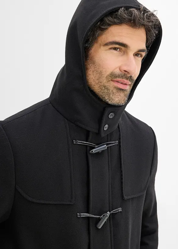 Varmende duffelcoat i ullstil, bonprix