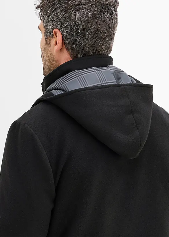 Varmende duffelcoat i ullstil, bonprix