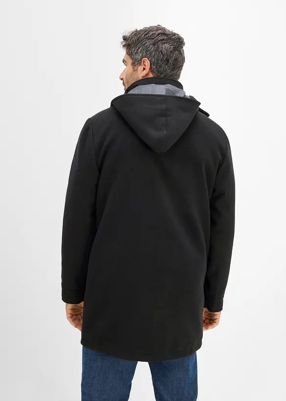Varmende duffelcoat i ullstil, bonprix