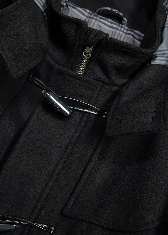 Varmende duffelcoat i ullstil, bonprix