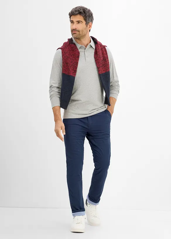 Chinos med regulerbar linning og varmende f&ocirc;r, straight, bonprix