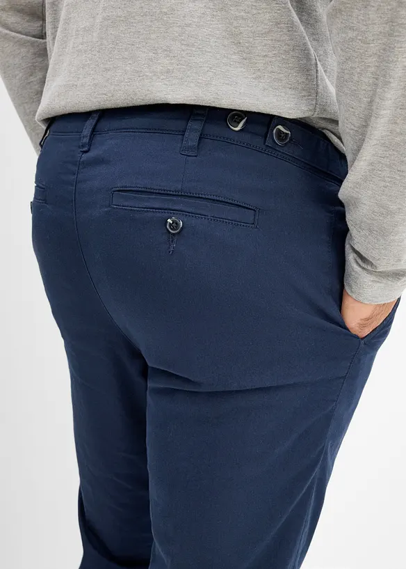 Chinos med regulerbar linning og varmende f&ocirc;r, straight, bonprix