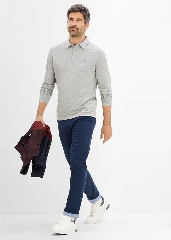Chinos med regulerbar linning og varmende f&ocirc;r, straight, bonprix