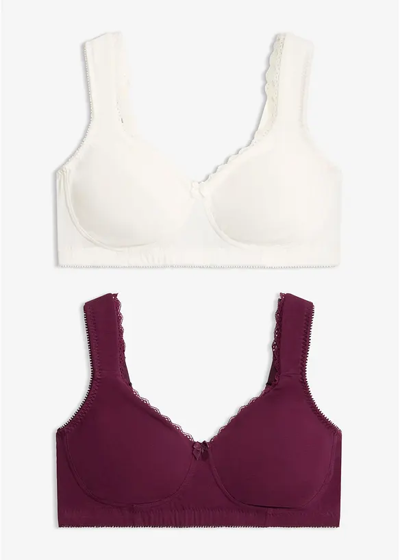 Minimizer-T-skjorte-BH uten spiler med &oslash;kologisk bomull (2-pack), bonprix