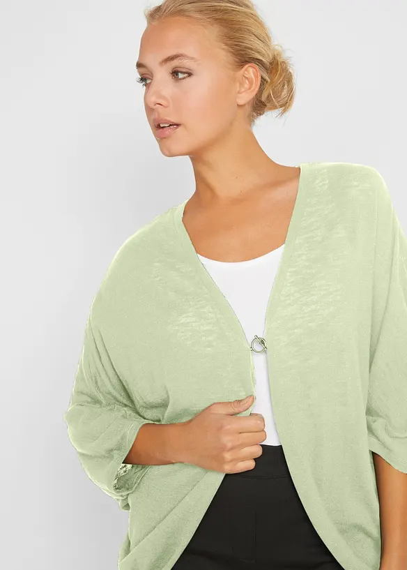 Finstrikket cardigan i 100% bomull, bonprix