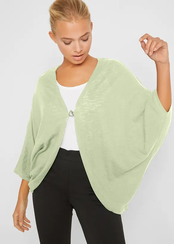 Finstrikket cardigan i 100% bomull, bonprix