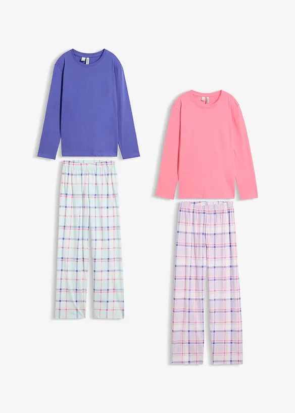 2 pyjamaser i 100% &oslash;kologisk bomull (4-delt sett), bonprix