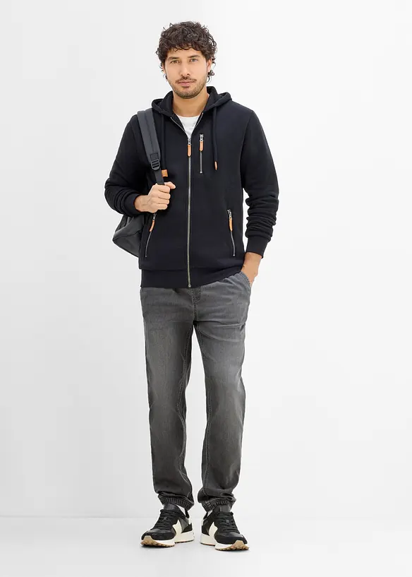 Regular fit denimjoggers med stretchlinning, straight, bonprix