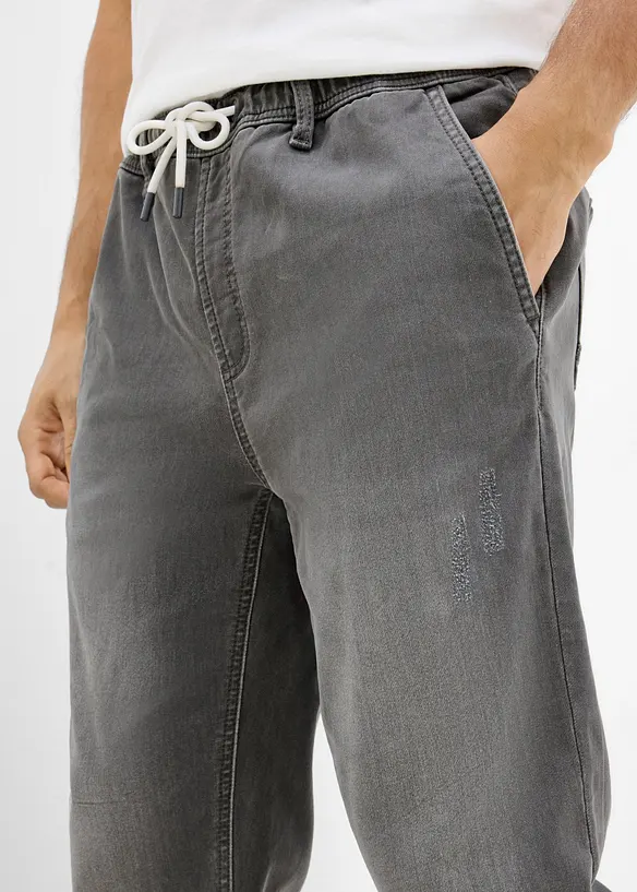 Regular fit denimjoggers med stretchlinning, straight, bonprix