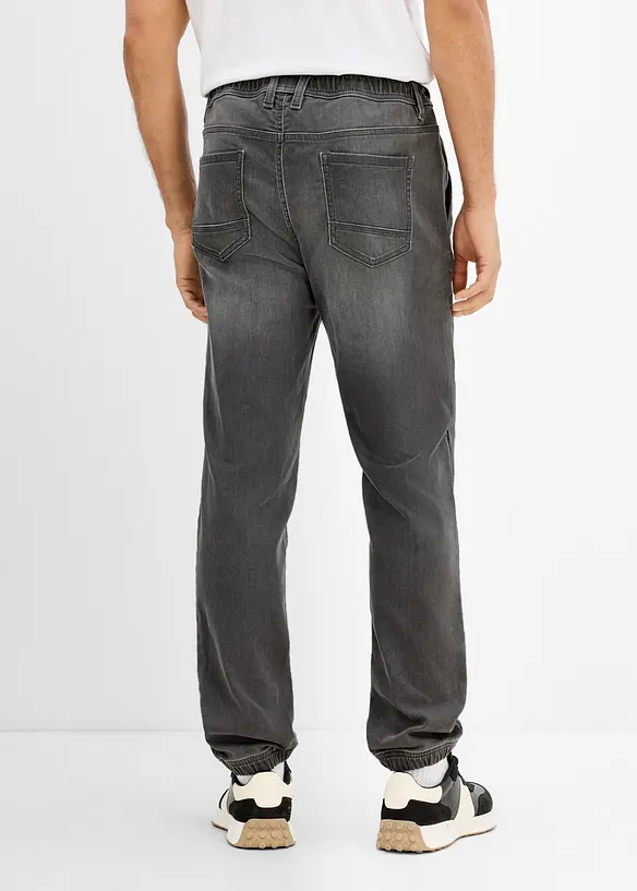 Regular fit denimjoggers med stretchlinning, straight, bonprix