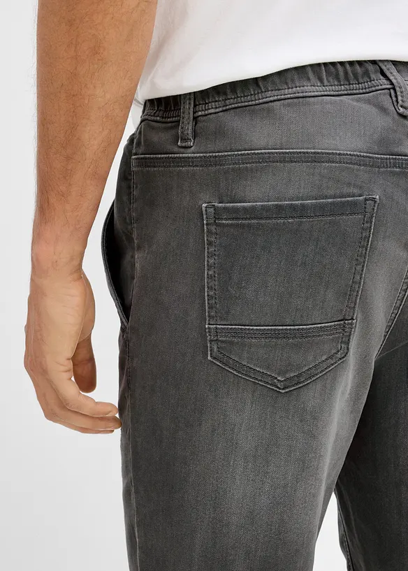 Regular fit denimjoggers med stretchlinning, straight, bonprix