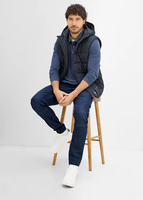 Regular Fit-jeans-joggebukse med regulerbar stretchlinning, Straight, bonprix