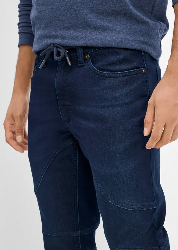 Regular Fit-jeans-joggebukse med regulerbar stretchlinning, Straight, bonprix