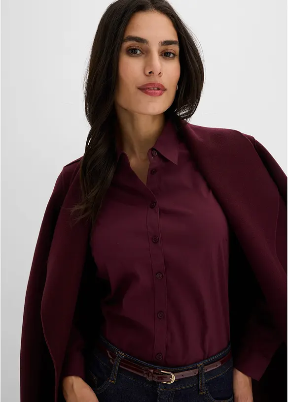 Skjortebluse av fast popelin, bonprix
