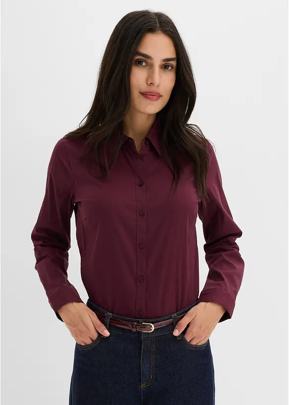 Skjortebluse av fast popelin, bonprix