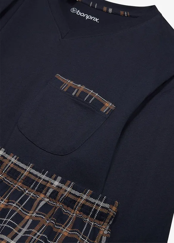 Pyjamas med &oslash;kologisk bomull og lange ermer, bonprix